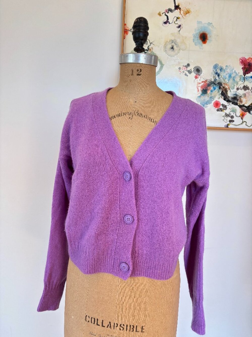 360 Cashmere Purple Sweater Cardigan